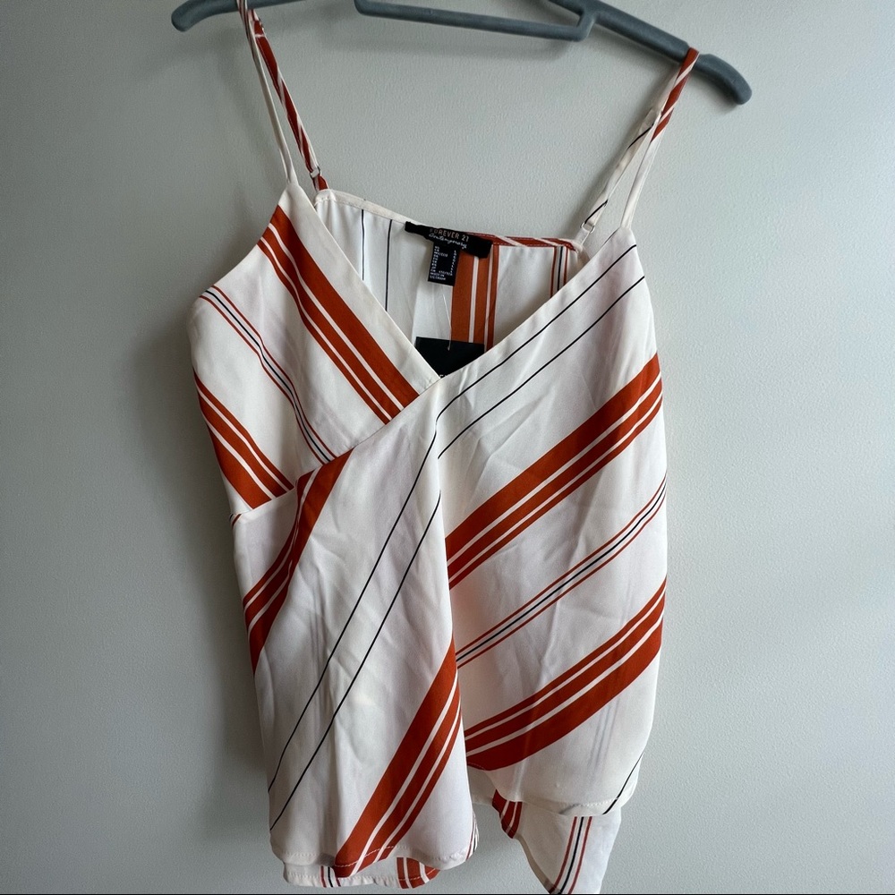 Orange stripe tank top